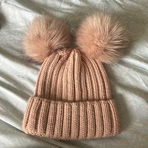 Knitted pink hat